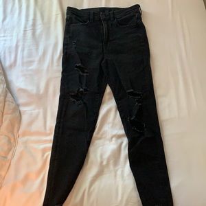 American Eagle Black ripped skinny jeans